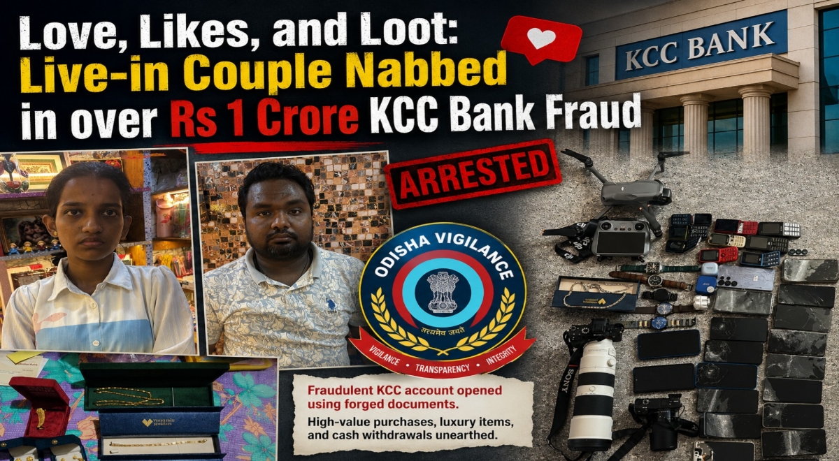 [3:56 pm, 7/5/2026] Santu: Eita thik haba ki [4:07 pm, 7/5/2026] Pradip Bhai: Odisha Vigilance Busts Crime Syndicate; Live-in Couple Arrested in Rs 1.08 Crore KCC Bank Fraud