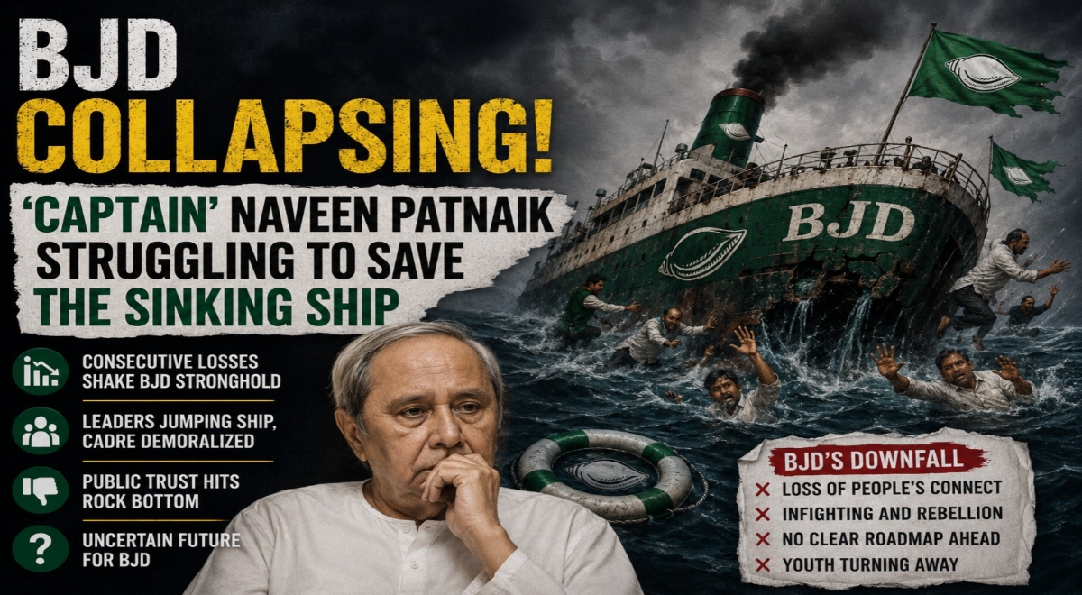 BJD Collapsing! 'Captain' Naveen Patnaik Struggling to Save the Sinking Ship